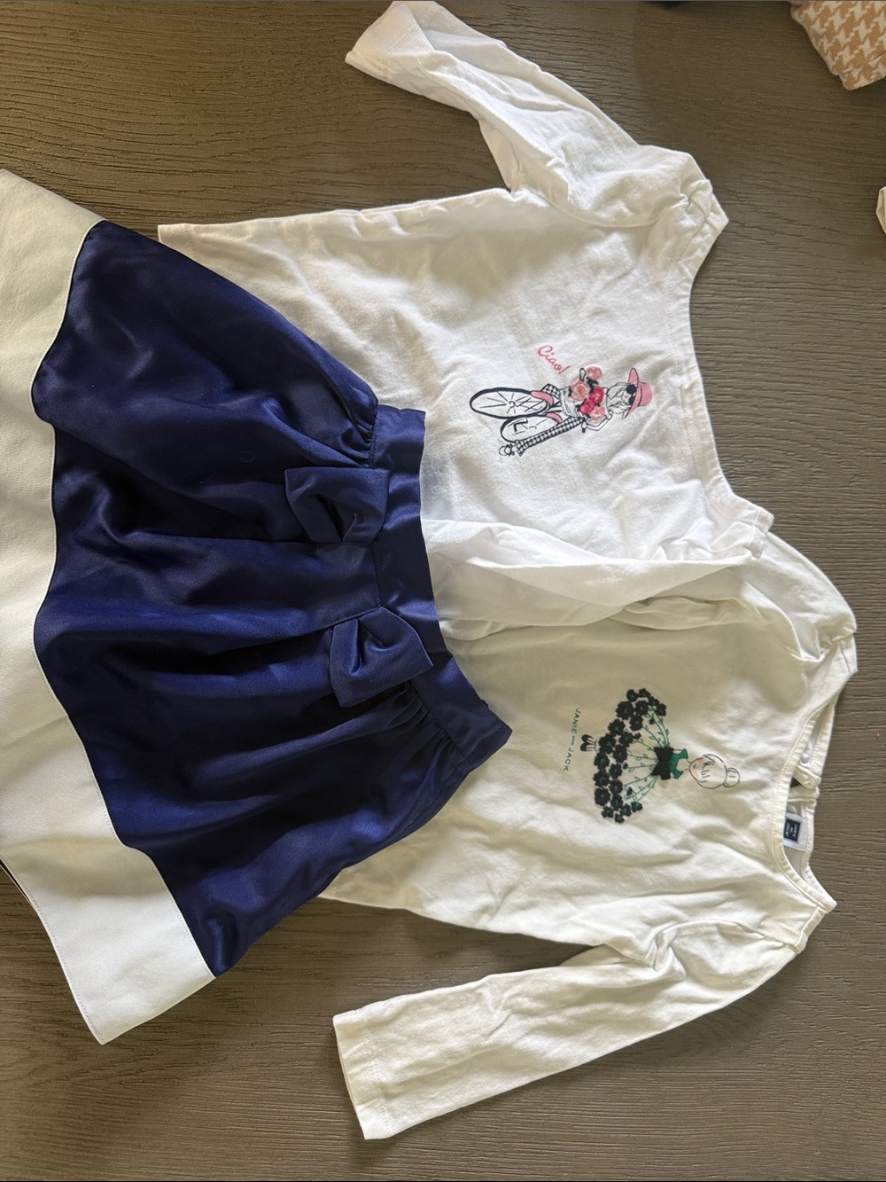 Janie and Jack White and Navy Girls Matching Set